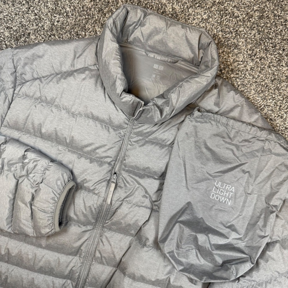Uniqlo Ultra Light Down Women 4XL Gray Packable Puffer Jacket Water Repellent